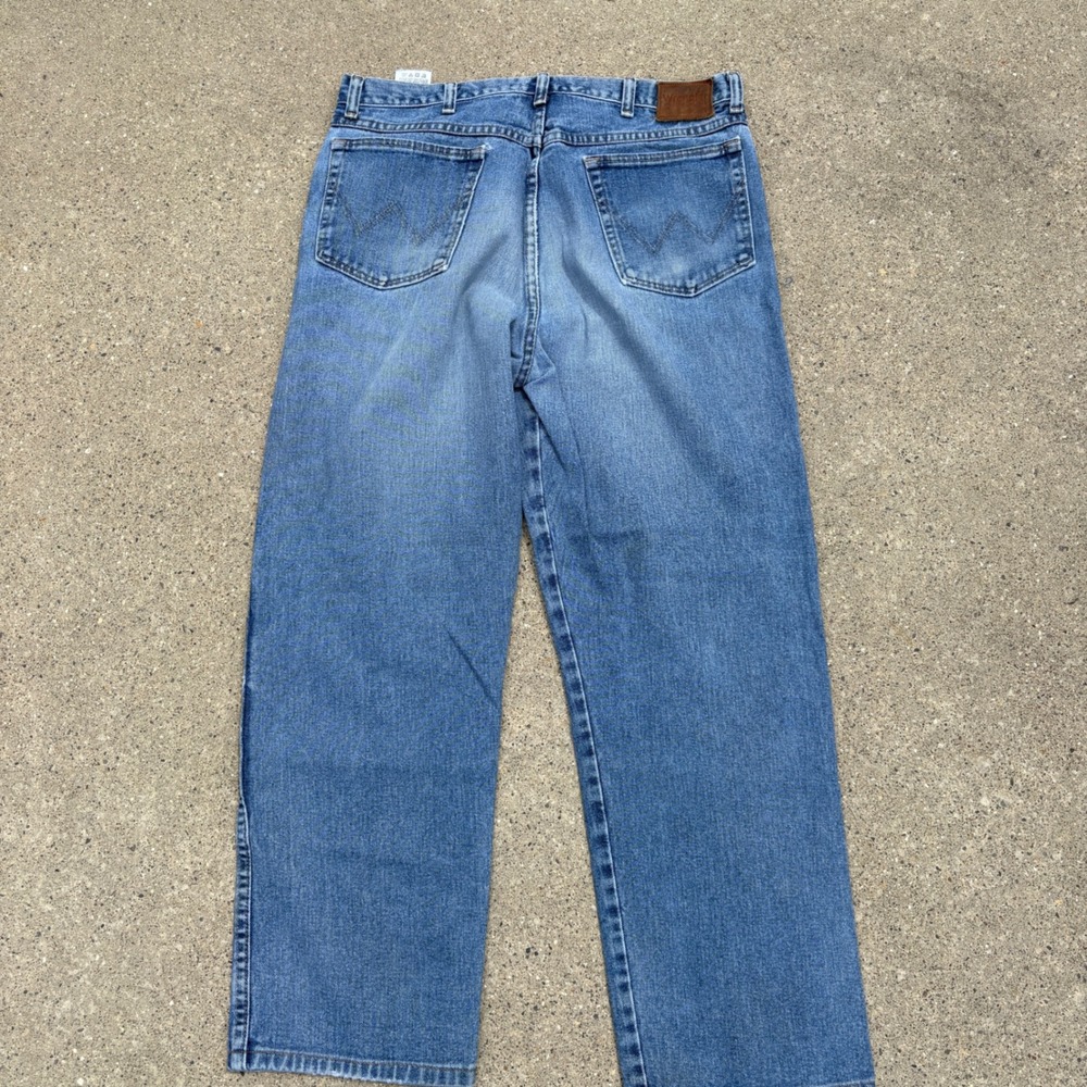 Wrangler Mens Blue Denim Jeans Regular Fit‎ Size 34x30